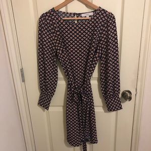 Loft Mosaic Tie Shirtdress